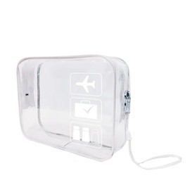 Yuexitech Clear Travel Toiletries Bag – TSA Approved Toiletry Bag, Quart-Size Clear Plastic Pouch Meets Airport Security Liquids Bags Requirements for Carry-On, White