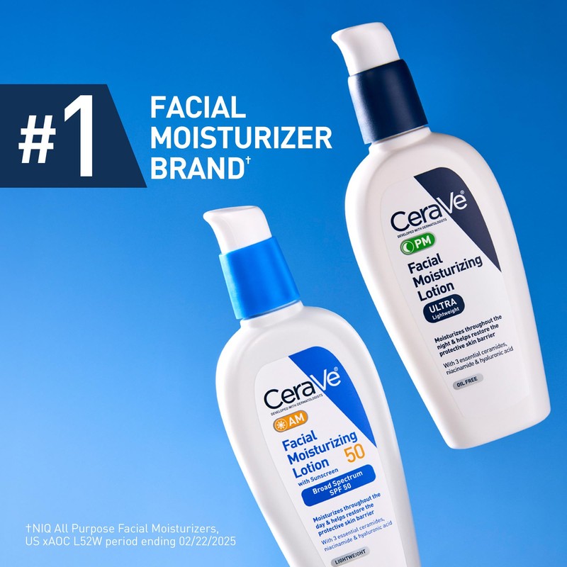 CeraVe PM Facial Moisturizing Lotion, Night Cream with Hyaluronic Acid