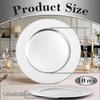 PLMMOUT 10 Pack Charger Plates Bulk, 13 Inch Silver Plastic