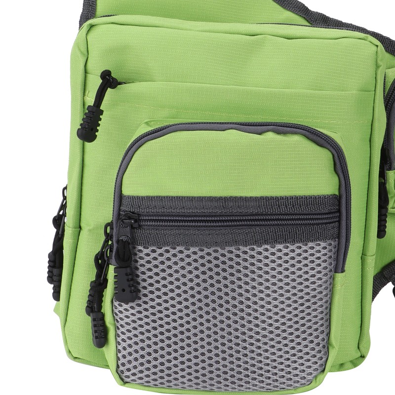 Polyester Multifunctional Fishing Tackle Crossbody Bag with Adjustable Shoulder Straps(Green