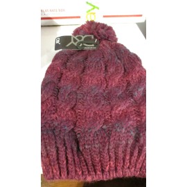 D&Y NWT $20 D&Y  Women's Cable-Knit Beanie HAT Dark Pink ONE SIZE