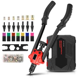 Auto Dynasty 14" Rivet Nut Tool Set, 80pcs Hand Rivet Hand 3-in-1 Tool Kit Set with Metric and SAE Mandrels for Home Household Office Warehouse