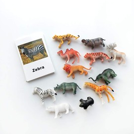 MEROCO Montessori Animal Match - Miniature Forest Animal Toy Figurines with Matching Cards Montessori Language Materials Preschool Learning Toy NEWTT0010YS3