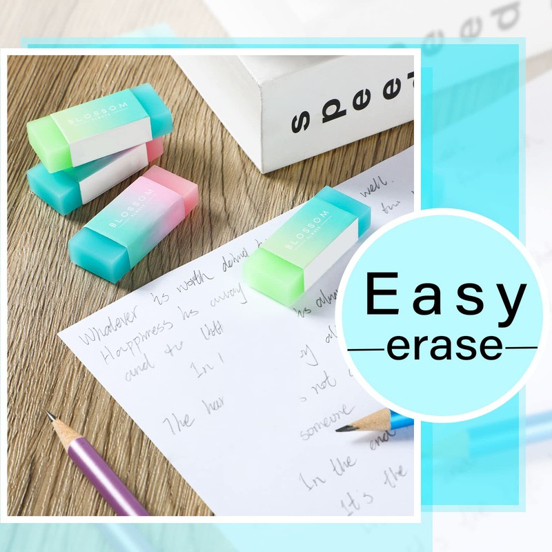 Gersoniel 24 Pcs Pencil Erasers Cute Jelly Erasers Soft Rubber