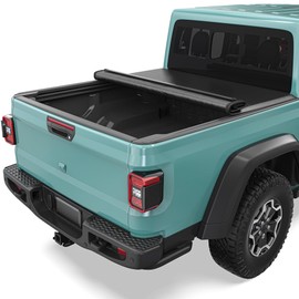 Soft Roll Up Truck Bed Tonneau Cover Fit for Jeep Gladiator JT 2020 2021 2022 2023 2024 2025 5 ft Bed with Trail Rail System