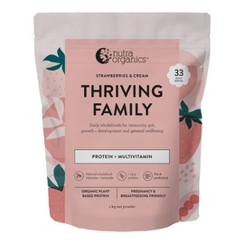 Nutra Organics Thriving Family Protein - Strawberries & Cream, 1kg
