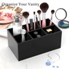 HIIMIEI Organizador de brochas de maquillaje negro de acrílico, 6