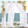 Loopiske 2 Panel White Wedding Arch Draping Fabric 29" x