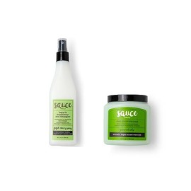 SAUCE BEAUTY Guacamole Hair Mask & Tzatziki Leave In Conditioner - Deep Conditioning Treatment & Frizz Control for Curly Dry Damaged Hair - Sulfate Free Paraben Free