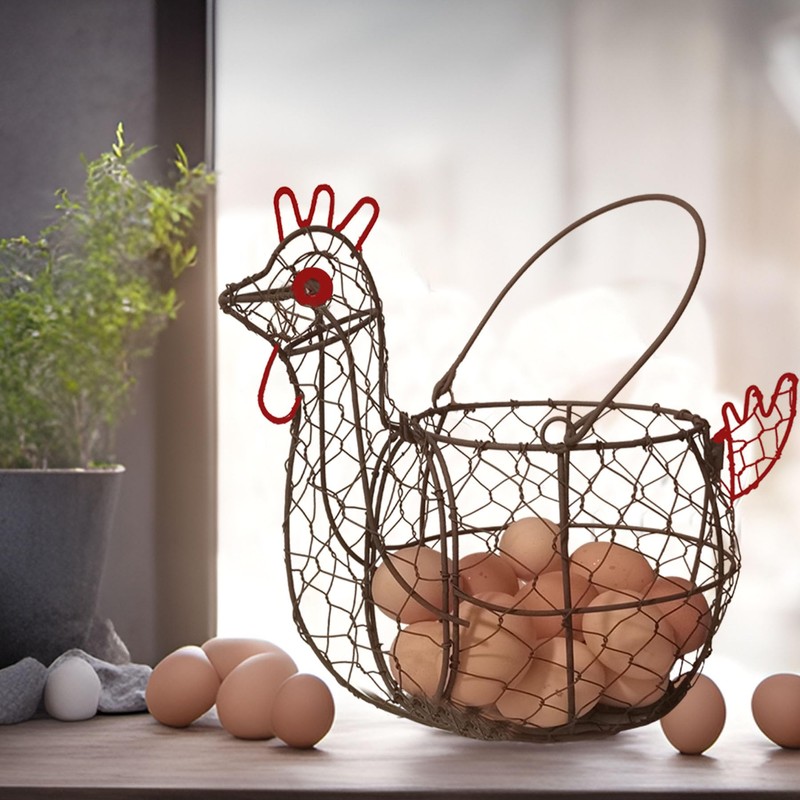 TAIANLE.Chicken Wire Egg Basket for Gathering Fresh Eggs Collecting Basket