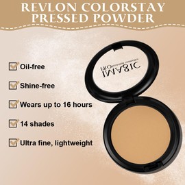 Natural Compact Powder, Waterproof Matt Powder Make-Up, Universal Make-Up Powder Cosmetic, Matte Compact Powder for a Natural Glow, Pore Refining and Fixes Long-Lasting, Vegan (B-04)