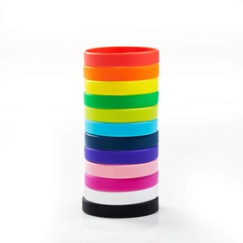 BRANDWINLITE Wholesale 6pcs/Pack or 12pcs/Pack Single Colors Blank Silicone Wristbands Rubber Bracelets