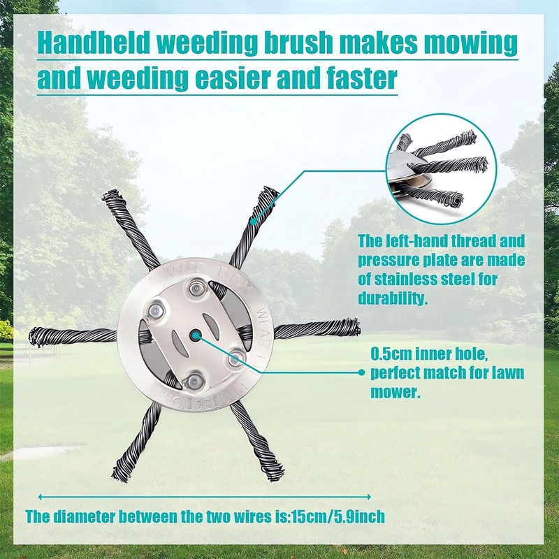 6 Inch Steel Wire Rotary Heavy Duty Weed Brush Cutter