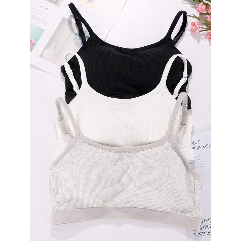 3 Mini Sujetadores de Camisola con Relleno sin Mangas sin