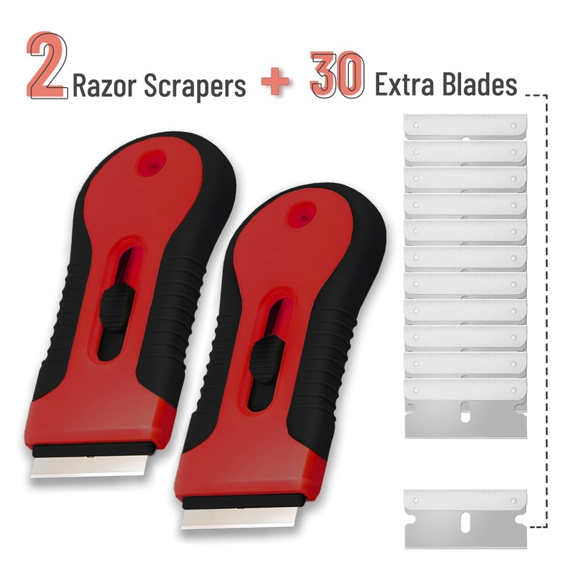 Bates- Razor Blade Scraper Tool Set, 2 Pack, Black &