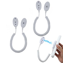 Magnetic Remote Leash Control Holder with Security Cable, Retractable Tidy Anti-lost Rope Organizer Easy Installation Stable Suitable for Projector TV Fan and Air Conditioner Remotes (2Pcs White, L)