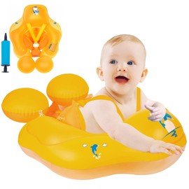Inflatable Baby Swimming Float 0-6 Months Baby Pool Float with Safety Seat 6-12 Months Infant Toddler Swimming Float Newborn Baby Swim Float Swimming Ring for Baby 6-12-36 Months