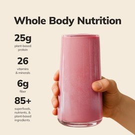 Ka’Chava All-In-One Nutrition Shake Blend, Strawberry, 15 Servings, 85+ Superfoods & Nutrients, Greens Plant-Based Powder Protein Drink, Digestive Enz