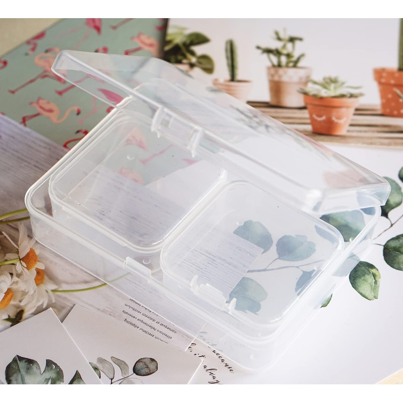 Kingrol 18 Pack Mini Clear Plastic Storage Containers with Lids,