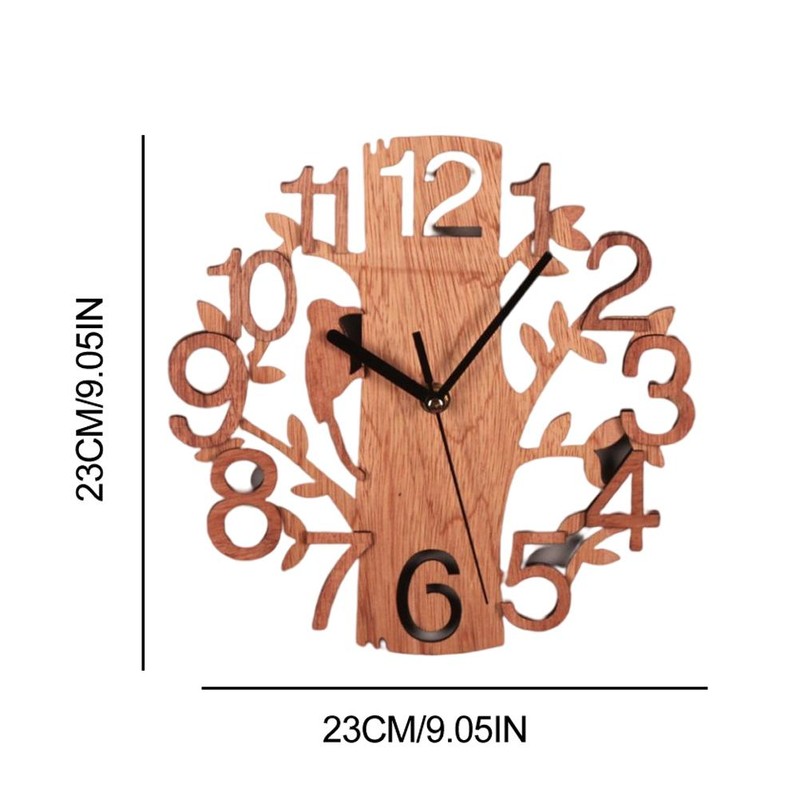 Wall Clock Tree Shape Silent Non Ticking Clock for Office