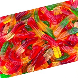 Gummy Worms Candy | 1 Pound Bag | Assorted Fruit Flavored | Fun Gummies with Chewy Texture | Gummi Worms for Parties, Snacking & Buffets | Strawberry, Tangerine, Pineapple