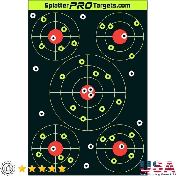 Unbranded High Visibility Splatter Targets Easy Impact Viewing Durable Cardstock