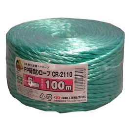 信越工業 荷造り梱包用 PPロープ 太さ5mm 長さ100m 緑 CR2110