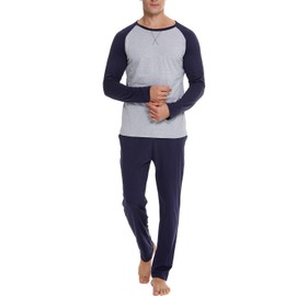 TeJoyce Men's Pajama Sets Cotton Mens Pjs Sets Long Sleeve Shirts and Pants Sleepwear Lightweight Soft Loungewear