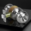 Loqron Privacy Door Knob, Keyless Interior Door Lock, Flat Ball