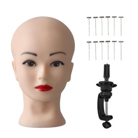 Aofadaning Eye-catching wig displays: bald model heads, afro wig stands and model heads for wigs and make-up techniques - show off your style! (go bareheaded)