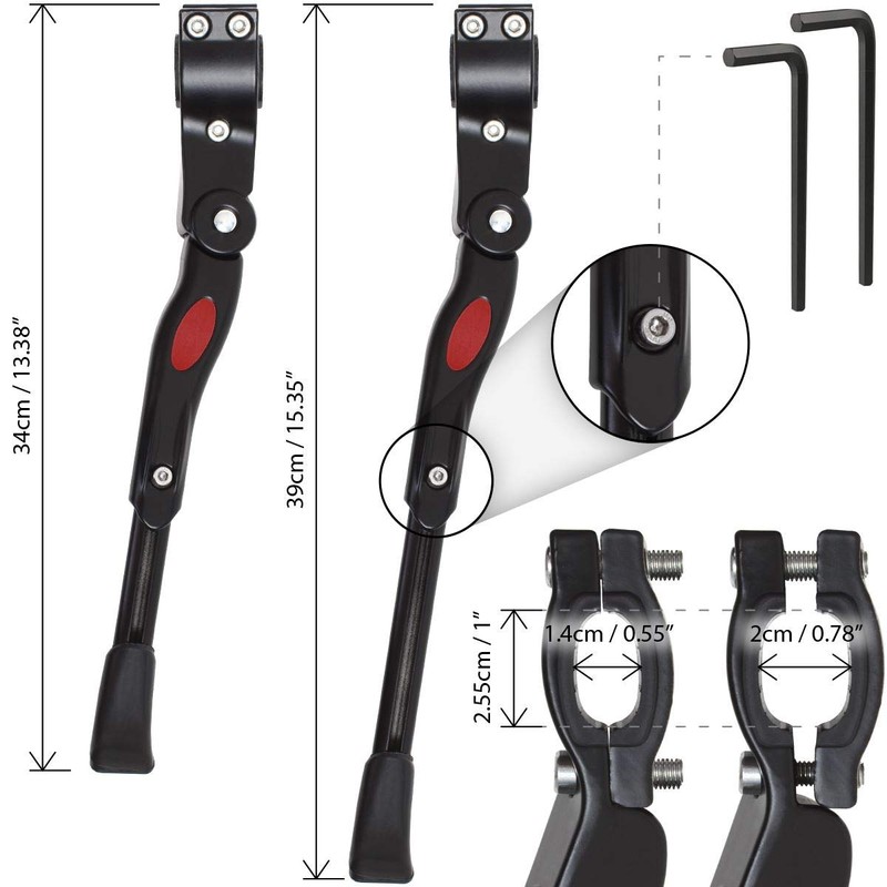 CampTeck U6896 - Adjustable Bike Kickstand Aluminium Allow Bicycle Kickstand
