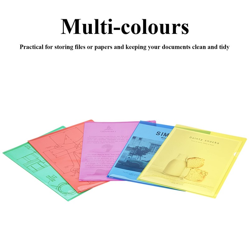 ZCZN A4 Plastic Folders, 42pcs Plastic Sleeves, Clear Open Top
