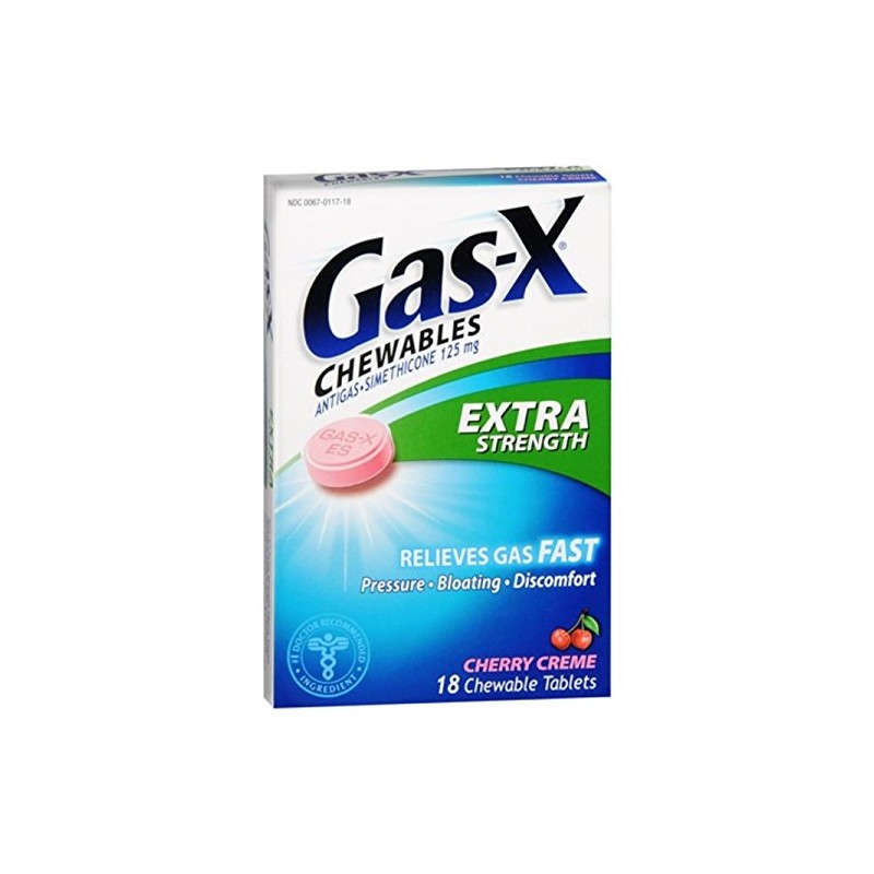 Gas-X Chewables Extra Strength Cherry Creme 18 Tablets (Pack of