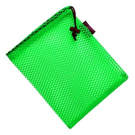 JCS 8x10 Nylon Drawstring Mesh Bag. Durable, Breathable Storage w/Barrel Lock for Shellfish, Fishing and Dive Gear, Green