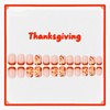 24Pcs Fall Square Press on Nails Short Medium Fake Nails