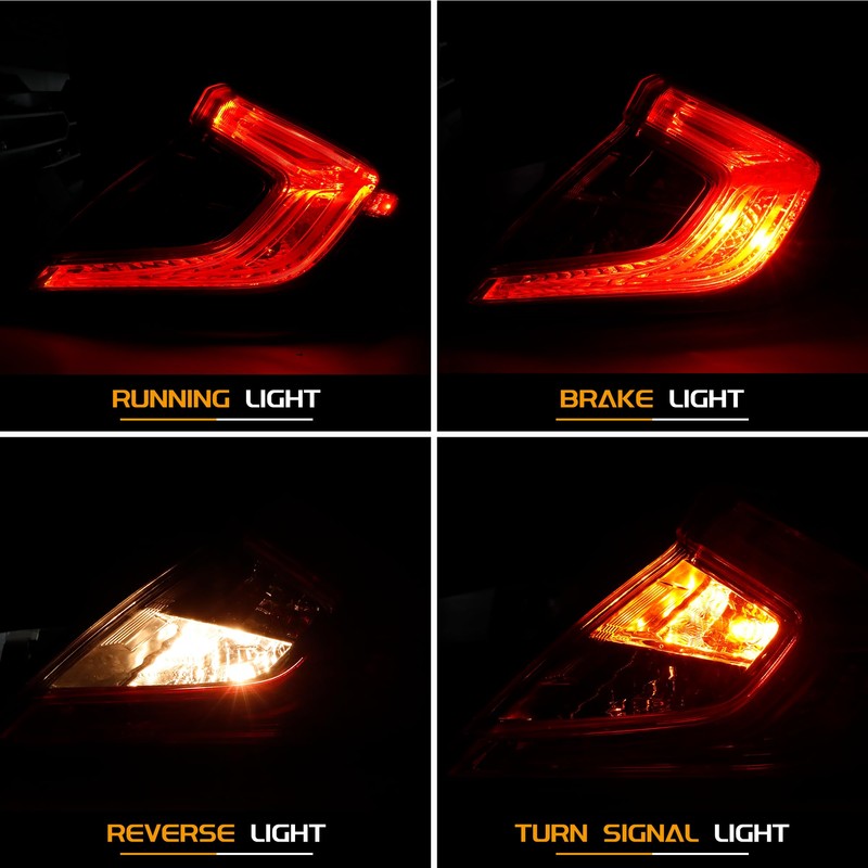 Tail Light Assembly Compatible With 16-21 Honda Civic Sedan