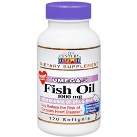 21st Century Omega-3 Fish Oil 1000 mg Softgels 120 Soft Gels (Pack of 12)