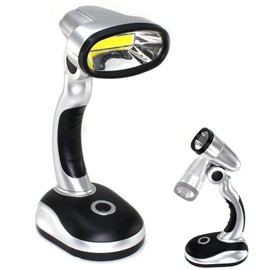 FISHTEC Extremely strong lamp, 120 lumens, COB technology, wireless, 180° swivel, adjustable or hand light, multifunctional: office, DIY, camping, basement