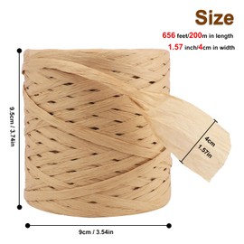 9 Roll 218 Yards Raffia Ribbon, Versatile Raffia Yarn for Crochet, Raffia Paper Ribbon for Gift Wrapping, Paper Ribbon, and Raffia String. (Total 1962 Yards) by IHDYPPEW