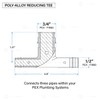 Poly Pex-A Expansion Tee Fitting 1/2" x 1/2" x 3/4",