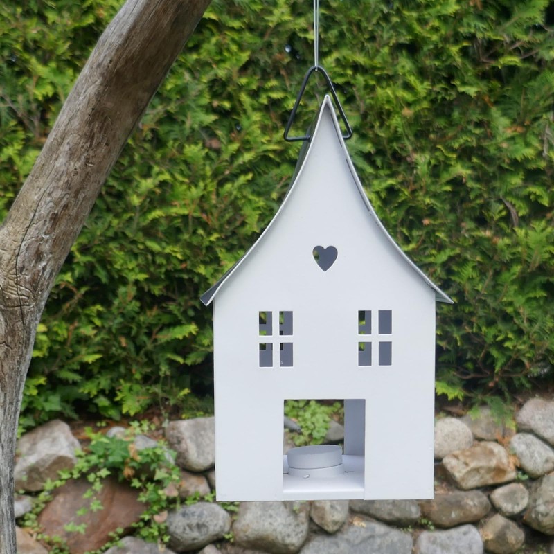 Lantern - Light House in White - Black for Hanging