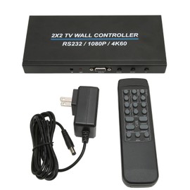 2X2 HD Multimedia Interface Video Image Processor 4K 60Hz 1080P Multi Channel Digital Video Wall Controller 100‑240V US Plug