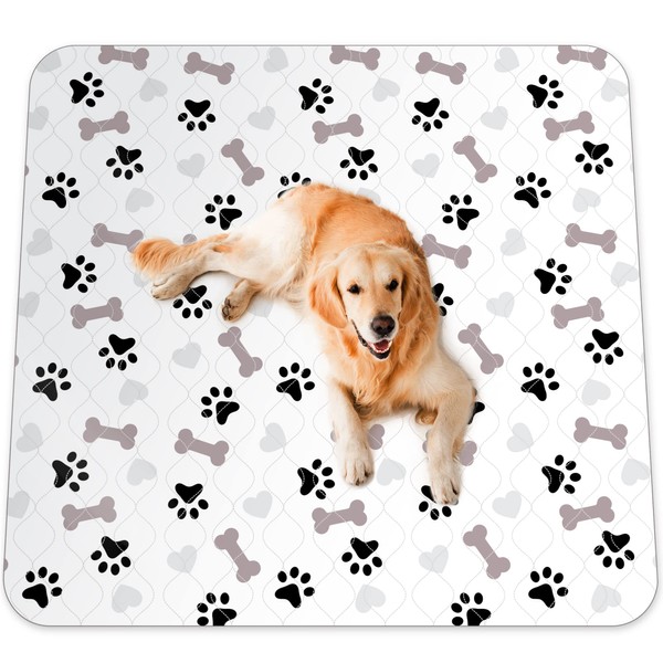 GREEN LIFESTYLE Washable Underpads - Large Pee Pads for Dogs, Machine Washable Reusable Puppy Pads, Waterproof Pet Training Pad, Dog Pee Pad, Anti-Slip Backing (Pack of 6 - 30x34)