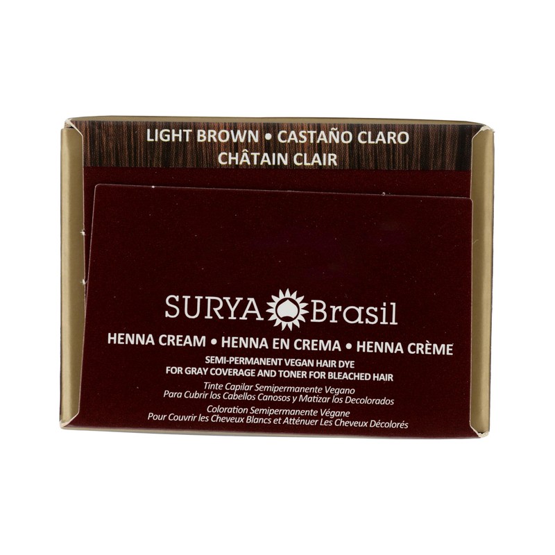 Surya Brasil Henna Cream Light Brown - 97% Natural Ingredients,