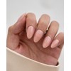 Uñas postizas cortas almendra, nude rosado opaco, brillantes, cobertura total,
