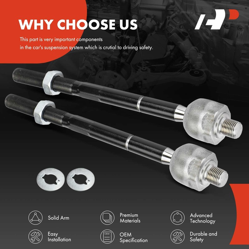 A-Premium 2 x Front Inner Tie Rod Ends, Compatible with