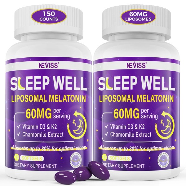 NEVISS Melatonin 60mg for Adults High Dose Supports Deep Rest