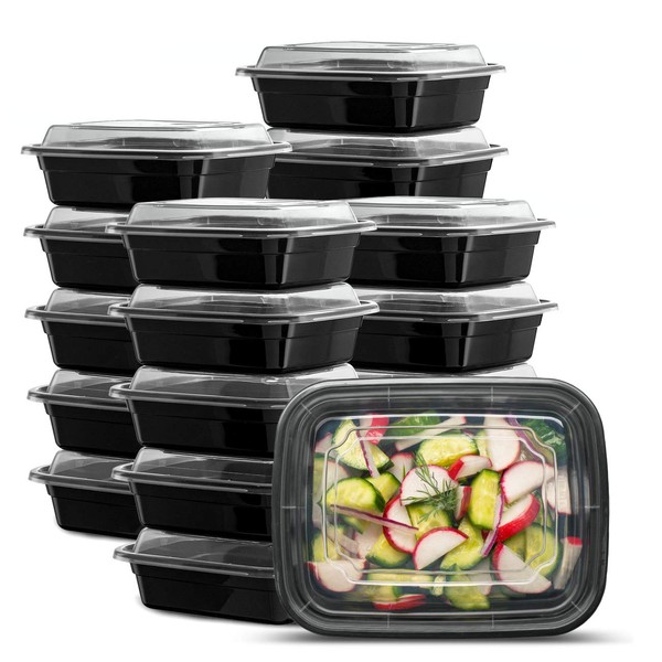 [50 Count] 12 oz. Meal Prep Containers With Lids, 1 Compartment Lunch Containers, Bento Boxes, Food Storage Containers