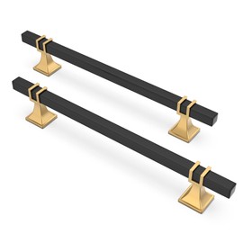 Lepatape 10 Pack 6-1/4 Inch Cabinet Pulls Black and Gold Cabinet Handles Kitchen Cabinet Handles, Black Dresser Drawer Pulls Kitchen Cabinet Hardware