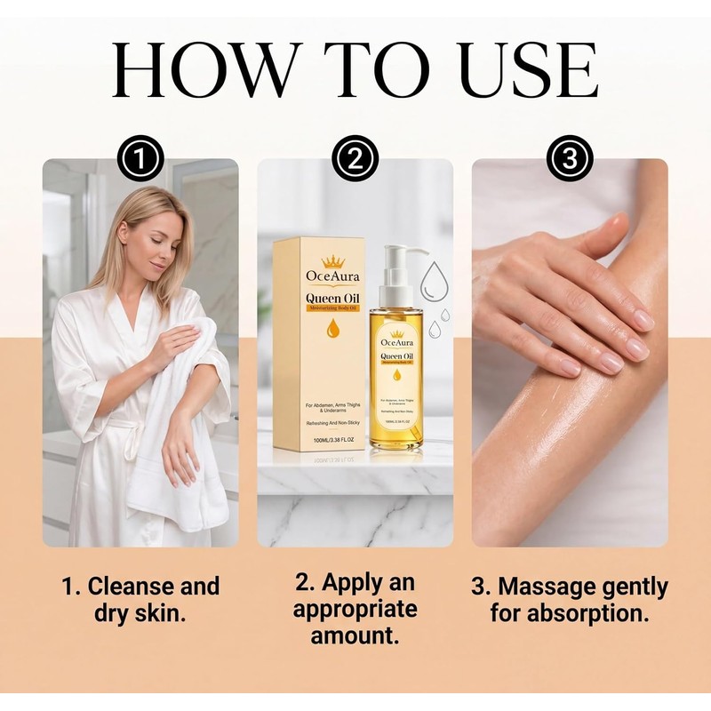 Queen Body Oil, Cold-Pressed Botanical Fast-Absorbing Oil (2 Pcs)